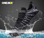 ONEMIX 2020 New Black Running Shoes for Men, Waterproof