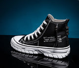 Men High Top Shoes 2020, Fashion Lace Up Breathable Canvas Sneakers