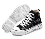 Men High Top Shoes 2020, Fashion Lace Up Breathable Canvas Sneakers