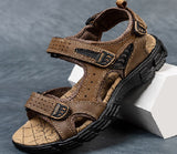 Fashion Genuine Leather Men Sandals  MNALYO