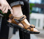 Fashion Genuine Leather Men Sandals  MNALYO