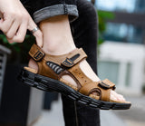 Fashion Genuine Leather Men Sandals  MNALYO